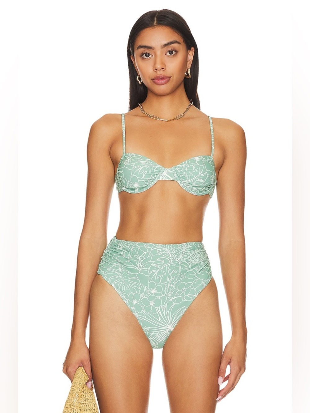 Tularosa Popi Sage Floral Bikini Top